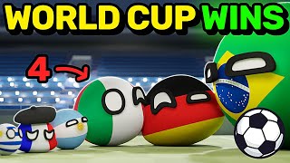 COUNTRIES SCALED BY WORLD CUP WINS  Countryballs Animation [upl. by Netaf]