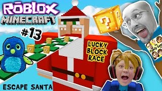 ESCAPE SANTA OBBY Roblox 13 Minecraft Lucky Block Race Challenge Game FGTEEV meets Hatchimals😱 [upl. by Anirtruc]