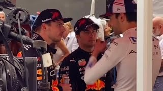 Sergio Perez Max Verstappen and Esteban Ocon discussing incident with Lewis Hamilton  MonacoGP [upl. by Ahsital34]