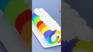 Fantasic Rainbow Roll Cake Recipe shorts [upl. by Cadal306]