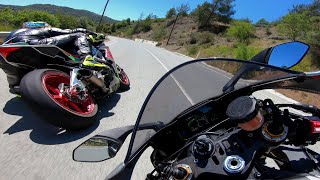 SuperBikes On The Way  Yamaha R1 M Vs Aprilia Rsv4 RF [upl. by Ledniahs]