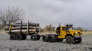 WPL B16 M35A2 Logging Trailer Load Test 118 Scale RC [upl. by Bonner15]