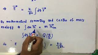 Electric Field at the centre of a uniform hemispherical shell  COM concept [upl. by Araiek]