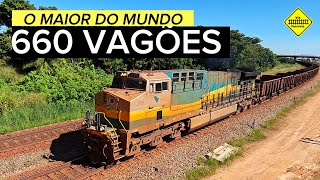 O maior trem de minério do mundo 660 vagões  Estrada de Ferro Carajás [upl. by Annoya]