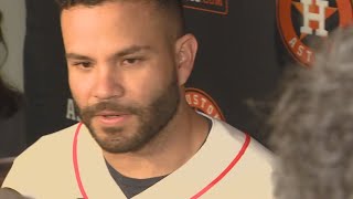 Astros Jose Altuve talks cheating scandal wearable devices allegations [upl. by Pilif]