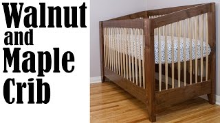 Making an Adjustable Height Walnut and Maple Baby Crib [upl. by Leo]