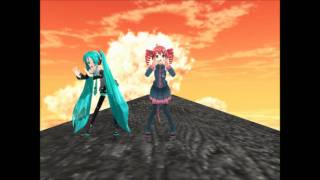 MMD Miku  Teto Popipo Battle  Featuring Rin and Len [upl. by Ymrots796]