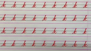 How to write lowercase alphabet k in cursive  Cursive Handwriting Practice [upl. by Revned]