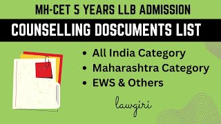 MHT CET 5 years LLB Cap Round Counselling Documents 2024MH CET Law Counselling Admission Process [upl. by Sicnarf]