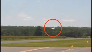 CCTV of Beech Baron crash at Shannon Airport Fredericksburg VA [upl. by Aduh352]