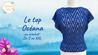 Comment réaliser un top ajouré au crochet  le top Océana [upl. by Soluk]