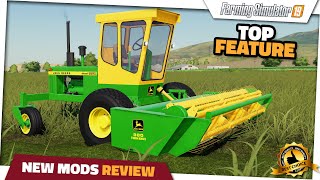 John Deere Windrower  Farming Simulator 19  Mods Review [upl. by Eiliah]