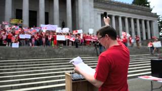 Olympia teachers march on the Capitol to rally school funding support [upl. by Tillie]