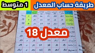 طريقة حساب المعدل مع معاملات المواد 1متوسط 2022  طور متوسط [upl. by Jaclyn]