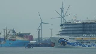 MeyerWerft übergibt AIDAnova in Bremerhaven [upl. by Aratahc]