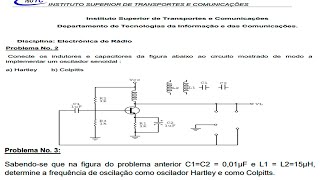 Como identificar montar e calcular a frequência de oscilação do oscilador Hartley e o Colpitts [upl. by Runkle11]