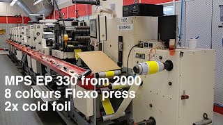 MPS EP 330 8 colours flexo label press  immediately available [upl. by Yltsew]