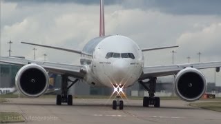 Close Up Heavy Aircraft at Manchester Airport [upl. by Lilia]