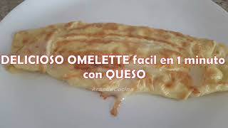 OMELETTE RAPIDO FACIL con QUESO en 1 MINUTO  Scrambled Egg Recipe [upl. by Cilla]