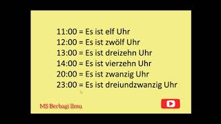 Cara Membaca Jam Situasi Resmi Dalam Bahasa Jerman Die Uhrzeit Offiziel [upl. by Siravrat]