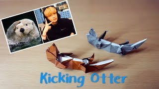 Hello Malinda Origami Tutorial Kicking Otter Robert J Lang｜【折纸教程】【哈喽玛琳达】鸟宝宝必折作品之会动的水獭 [upl. by Noraha]