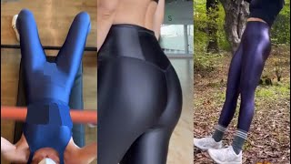 GLOSSY SPANDEX LEGGINGS COMPILATION VIDEO 76 [upl. by Towill560]