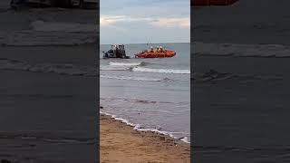 EXMOUTH INFLATABLE LIFEBOAT LAUNCH lifeboat sea beach [upl. by Alahc487]