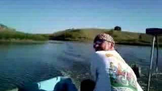 Fishing with lawn mower boat engine [upl. by Atsahc]