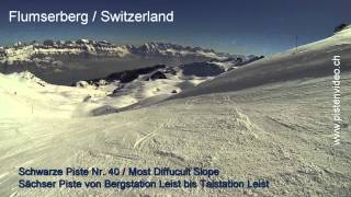 Flumserberg  Pistenvideo schwarze Piste  Sächserpiste Nr40 [upl. by Ylla]