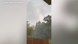 Swirling winds seen in Lake Geneva Wisconsin during Tornado Warning [upl. by Samal583]