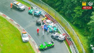 Nürburgring MEGA CRASH amp RAIN CHAOS NLS Race 4  ROWE 6 Hour Race 2024 [upl. by Eal]