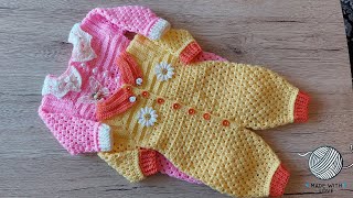 Crochet Baby Romper  Salopet  Overall  كروشيه افرول للاطفال [upl. by Gladdy]