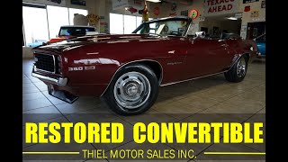 1969 CHEVY CAMARO CONVERTIBLE RS TRIM with AC 350 V8 FOR SALE  WWWTHIELMOTORSCOM [upl. by Aneerehs]