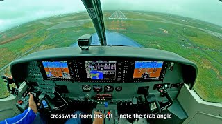 Cessna C208 Caravan  North Atlantic ferry flight  ILS Keflavik with crosswind [upl. by Weider164]