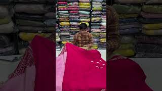 pink bandhej handwork mirror sarees [upl. by Latoyia]