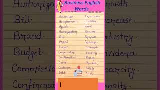 Business English Words  English vocabulary  Spoken English  shorts english ytshorts [upl. by Adiazteb636]