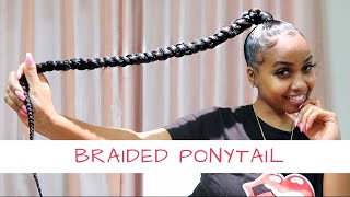 Jumbo Braid Ponytail Using Braiding Hair  Step By Step Invisible Braid [upl. by Shelburne]