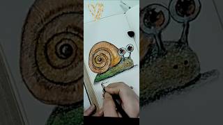 رسم حلزون كرتوني🫣 share رسم drawing art drawingforchildren shorts snail Draw with me [upl. by Hebel]