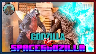 Godzilla vs Spacegodzilla  Godzilla stop motion epic battle [upl. by Reiner]