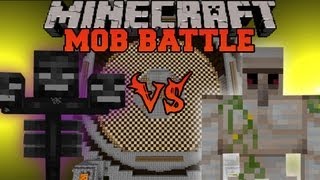 Wither Vs Iron Golem  Minecraft Mob Battles [upl. by Ailemac]