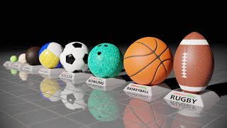 Sport balls size for different sports Comparison in 3D [upl. by Sito]