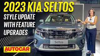 2023 Kia Seltos facelift  It gets even more features  Walkaround  Autocar India [upl. by Beckett]