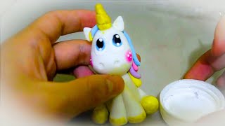 Unicornio Super Fácil  Fomi moldeable  Porcelana fría  Decorar Pastel Torta [upl. by Eimarej]