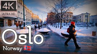 👣Walk with Me in Norway  Karl Johans gate in Oslo  4K experience  January 2024👣 [upl. by Dagley]