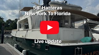 Trawler Life New York to Florida 1200 miles 58’ Hatteras LRC walk around [upl. by Freiman]