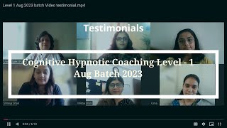 Cognitive Hypnotic Coaching Level 1  Aug 2023 [upl. by Eahsed]