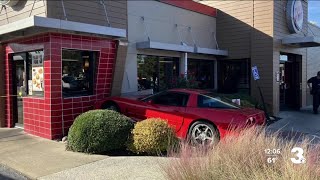 Corvette slams into Burger King restaurant [upl. by Nial975]