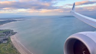 Beautiful Sunset Scenic Approach Into Dublin  Ryanair  4K 60FPS HDR [upl. by Aerdnuahs]