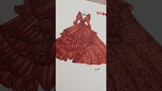 🎨🧸 art drawing fashion fashionillustration ders designer dressdesignerillustration artist [upl. by Ocimad]