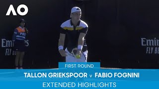 Tallon Griekspoor v Fabio Fognini Extended Highlights 1R  Australian Open 2022 [upl. by Neelyhtak]